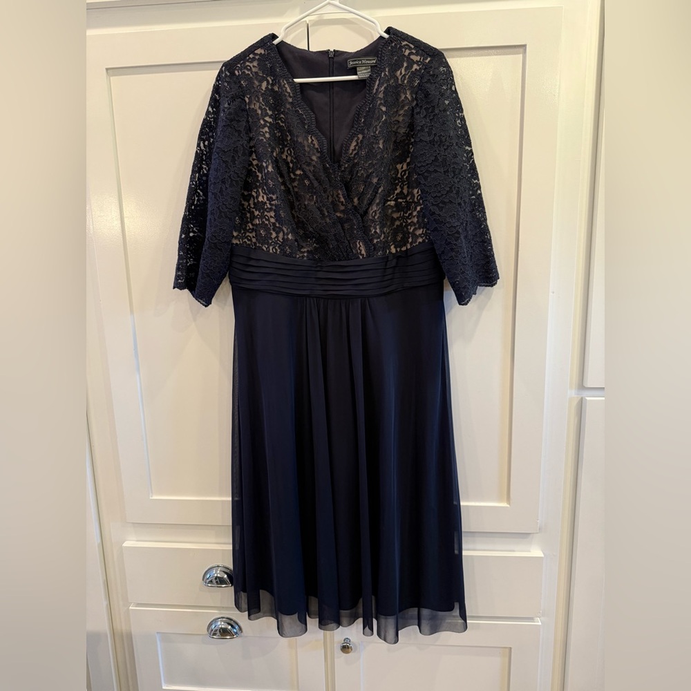 Jessica Howard Navy Lace Midi Dress